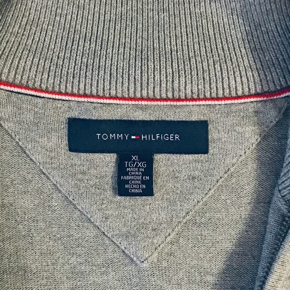 Tommy Hilfiger Mens Gray Full Zipper Sweater • XL - Picture 3 of 4